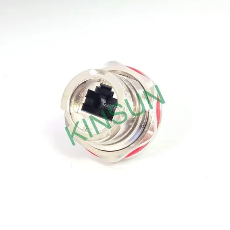 Prise RJ45 étanche IP68 à verrouillage rapide en métal (CAT5E / CAT6A) — Disponible en types Feedthrough, DIP, IDC, soudure - Coupleur RJ45 à verrouillage rapide en métal étanche IP68, types Feedthrough, DIP, IDC, soudure